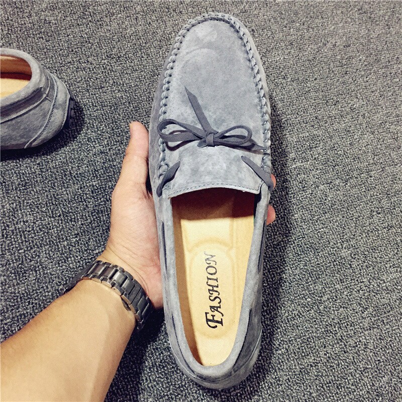 Summer new men's shoes European station frosted genuine leather bean shoes Soft bottom Korean version Leisure driving tide Shoe spirit little guys