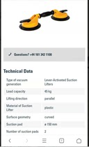 German Veribor vacuum glass suction cup disc diameter 150MM double-claw suction cup