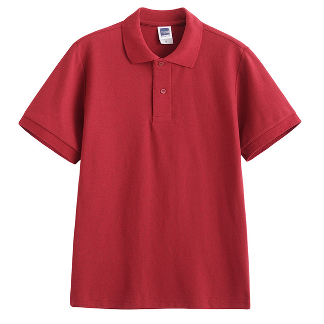 Cotton pure cotton lapel polo shirt men's short-sleeved loose solid color T-shirt plus fat plus size daddy polo shirt