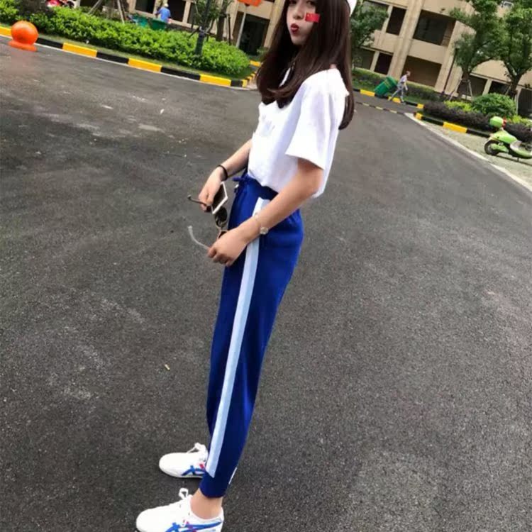 Xã hội nữ quần nhanh màu đỏ người đàn ông loli tối màu với quần âu nữ phiên bản Hàn Quốc của quần chín điểm hoang dã Quần ngụy trang nữ mùa hè
