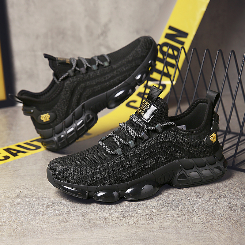 2026 Summer Breathable Sports Shoes Black Unisex Mesh Shoes Luminous Starry Sky Full-Length Air Cushion Running Shoes