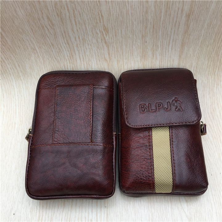 Đàn ông đeo đai mặt cắt túi vải điện thoại di động ví 5,5 inch 6 inch đa chức năng ngoài trời ví tiền cũ túi đeo nữ