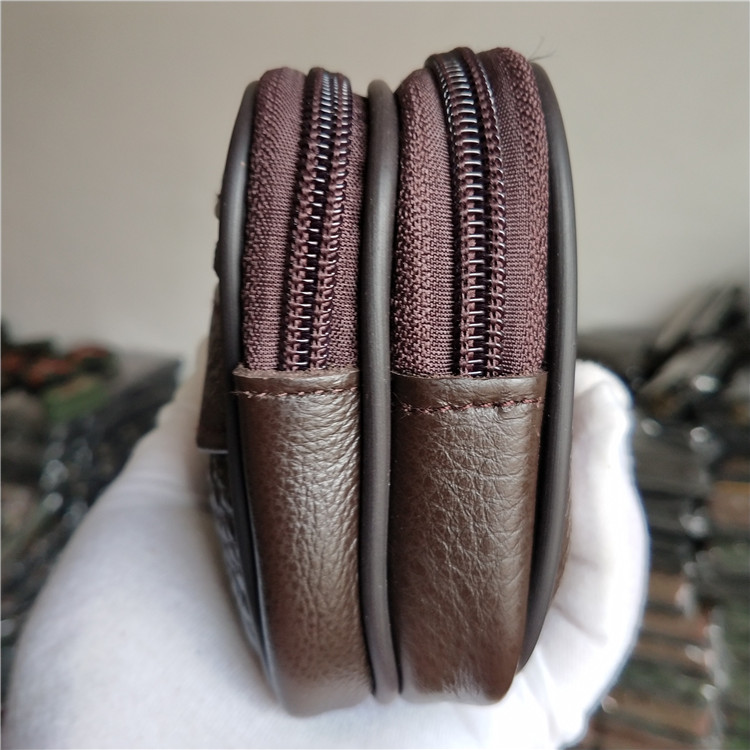 Đa năng đa chức năng túi da hai lớp 5,5 inch 5,7 inch 6 inch da ba dây kéo túi đeo dây đeo nam túi nam đeo chéo