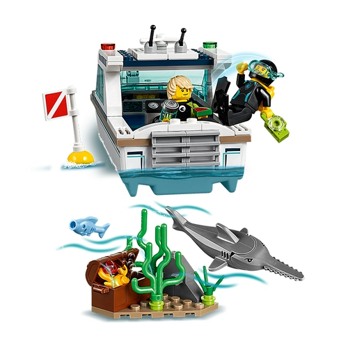 Lego, конструктор, яхта для мальчиков и девочек, головоломка, игрушка, дайвинг