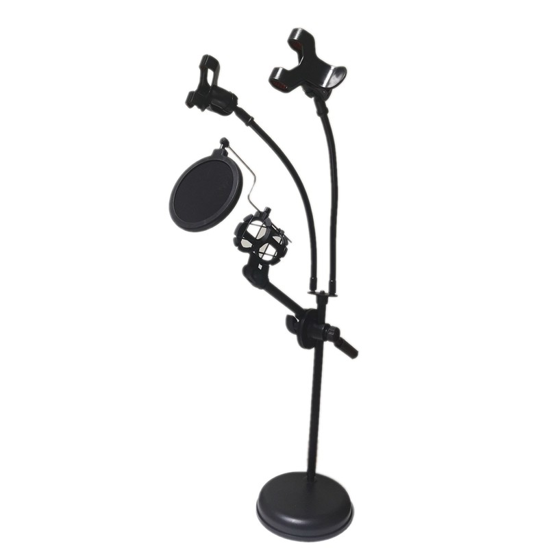 Mobile phone flat live bracket multifunction floor tripod with tonic light lamp desktop MV sloth holder tripod tripod