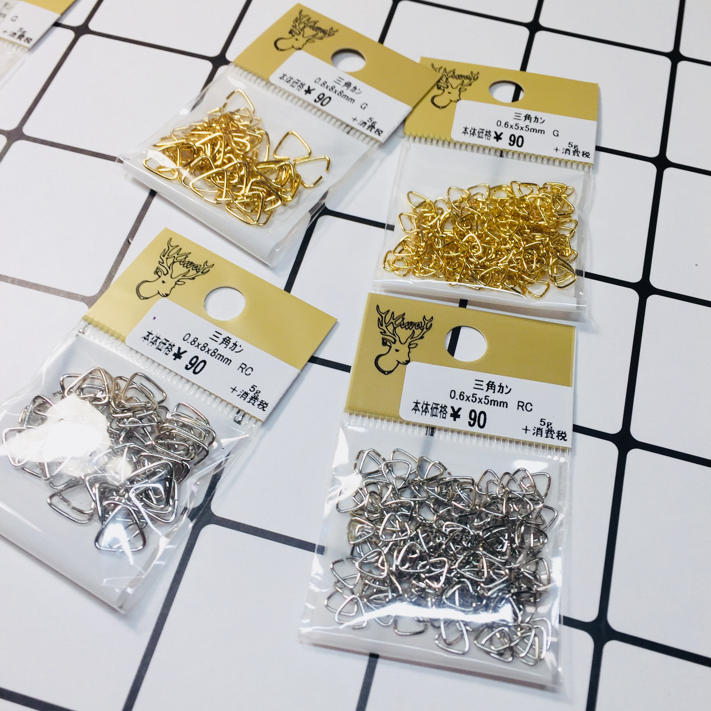 Shun Feng Spot Japan Kiwa Expensive and metal gold and silver triangular opening ring Earrings Diy base accessories