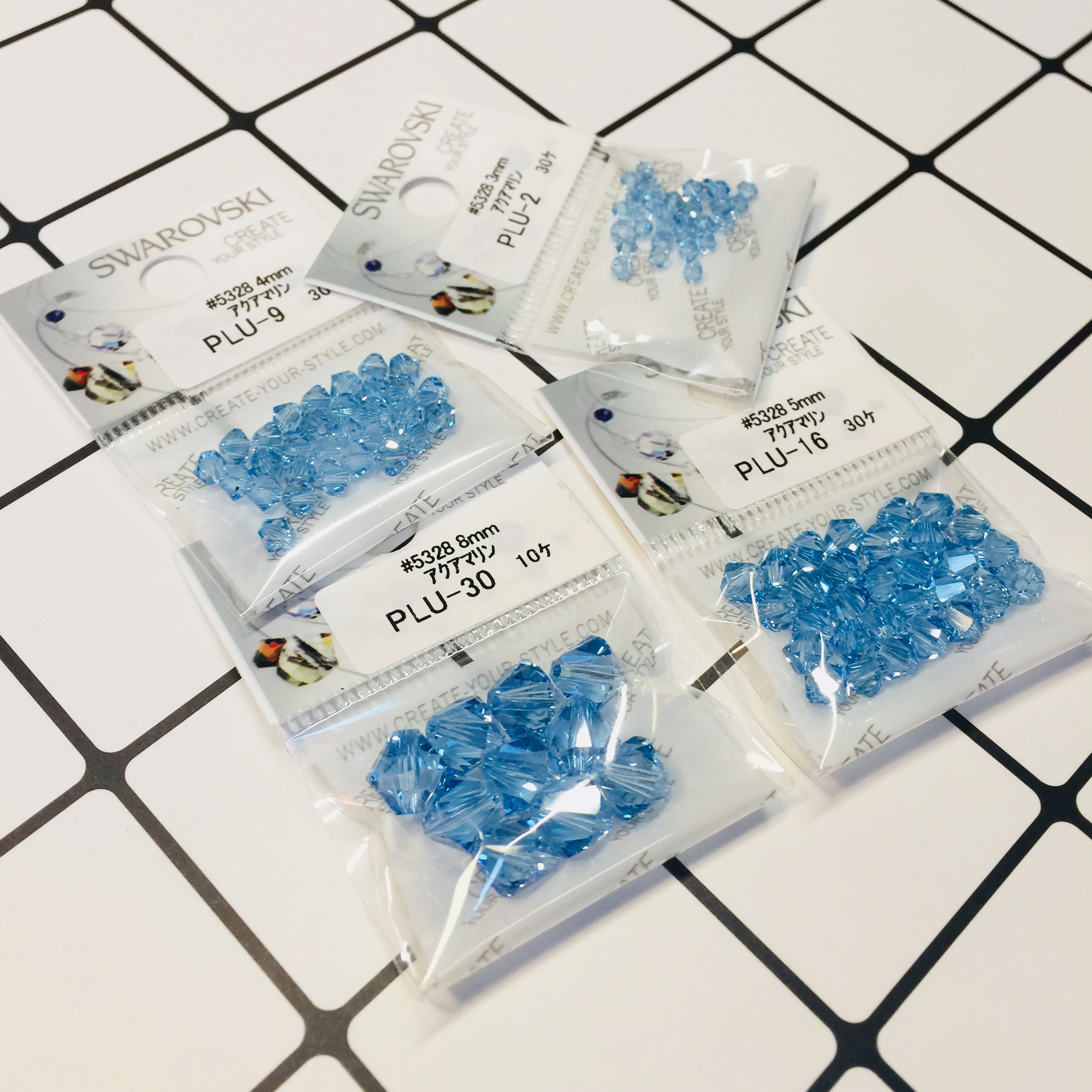 Shun Feng Spot Japan Sky Blue Spindle Transparent Crystal String Beads Ornament Diy Accessories