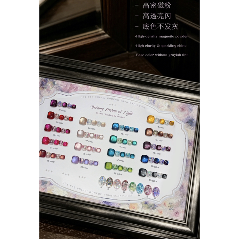 Luokianyu Summer New Fantasy Flowing Light 26 Colors Aurora Glass Bead Cat Eye Super Shiny Nail Polish Gel Luokianyu Summer New Fantasy Flowing Light 26 Colors Aurora Glass Bead Cat Eye Super Shiny Nail Polish Gel