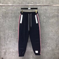 Thom Browne 2020 autumn and winter item side webbing striped sweatpants tb trend casual drawstring trousers men and women