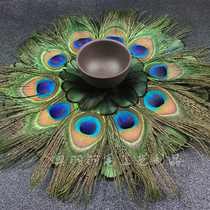 Feather Cup Mats Creativity Home Living Room Pendulum peacock Feather Cushion Adornment of the Modern European-style Pendulum Table