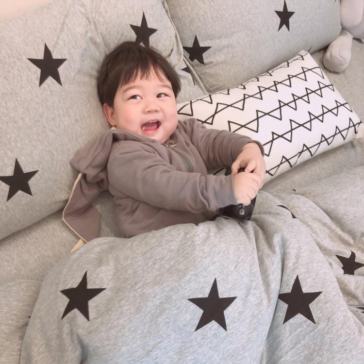 ins Bắc Âu trần trụi ngôi sao năm cánh Tianzhu bông đan gia đình của giường bốn bông bộ comforter giường bằng vải cotton doanh nghiệp - Bộ đồ giường bốn mảnh chan ga goi