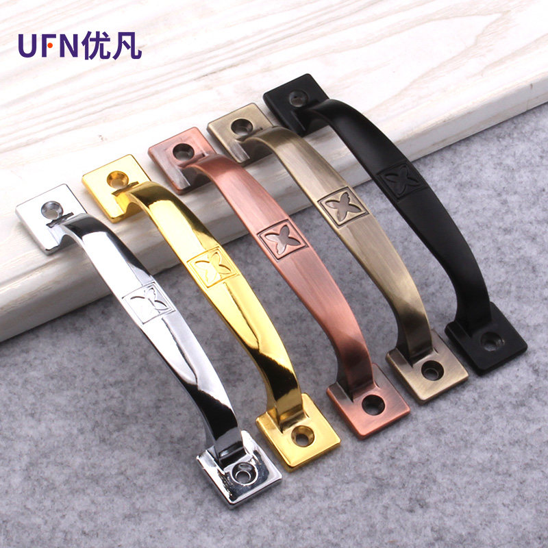 Modern simple drawer handle cupboard cupboard cupboard door door black moving door retro wooden door small handle