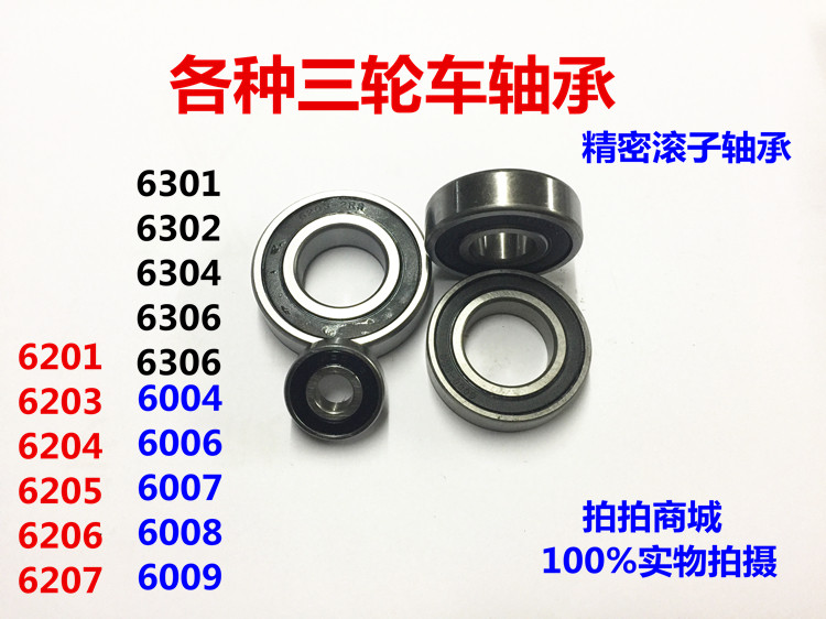 Various tricycle accessories Bearings 6206 6204 6205 6304 6009 6008 6006