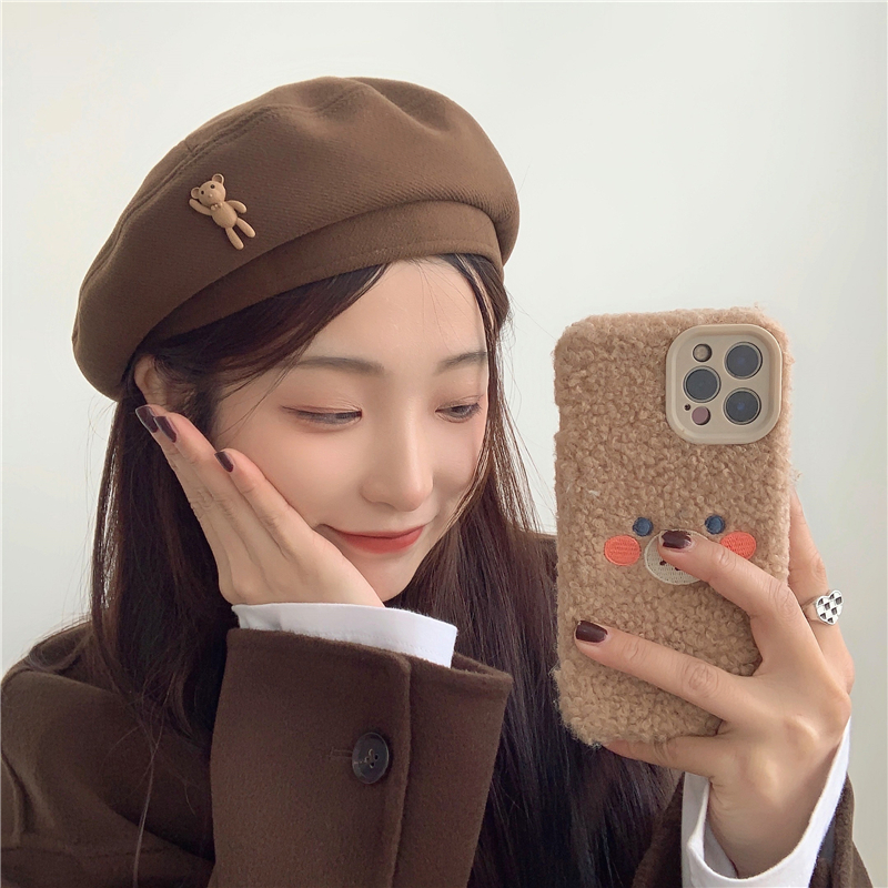 Women's Fashion Bear Handmade Eaveless Beret Hat display picture 7