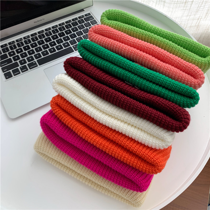 Jesenný a zimný teplý všestranný párový pulóver vlnená čiapka Pletená čiapka s písmenom R_voghion.com