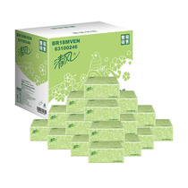 Breeze pumping paper Light green flower series Log flexible 2-layer 200 pumping sanitary facial tissue napkin 20 packs FCL