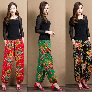 Special offer bloomers pants cotton and linen chinese style large size