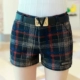 Quần short len ​​nữ mùa thu đông 2018 mới mặc dày kẻ sọc nữ mùa đông quần dài mùa đông quần ống rộng thủy triều