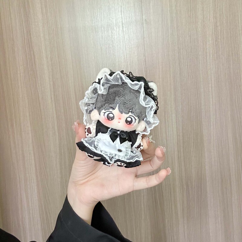 10cm Doll Clothes Maid Outfit Cotton Doll Clothes Cute Lace Skirt Dress-Up Doll Clothing Accessories Wearable