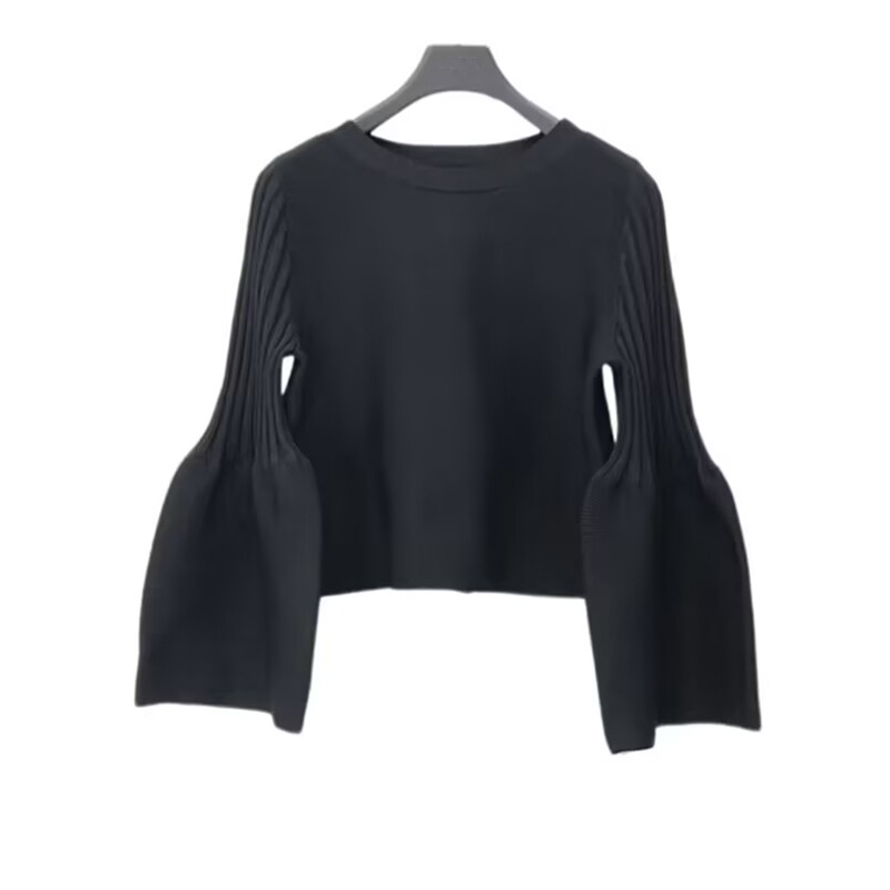 S·D Sig San Diao 2026 Spring New Women's Lantern Sleeve Sweater Loose Versatile Slimming Knitted Sweater