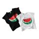 Maomao Majia ເສື້ອຄຸມແຂນເດັກນ້ອຍ 23 Summer Style Korean Style Watermelon Letter Printed Loose Cotton T-shirt for Boys and Girls