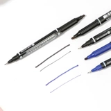 Канцтовары, ручка-роллер для школьников, черный синий лайнер, цветные карандаши, быстрое высыхание