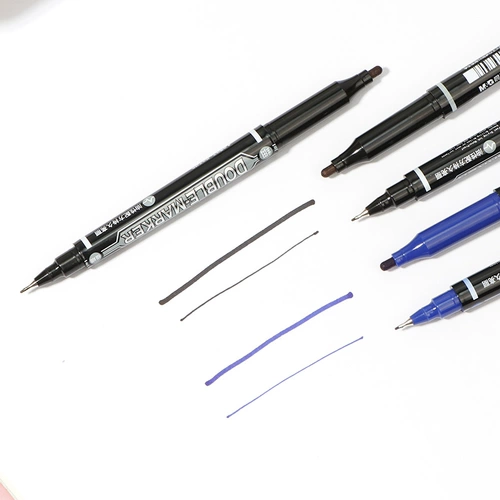 Канцтовары, ручка-роллер для школьников, черный синий лайнер, цветные карандаши, быстрое высыхание