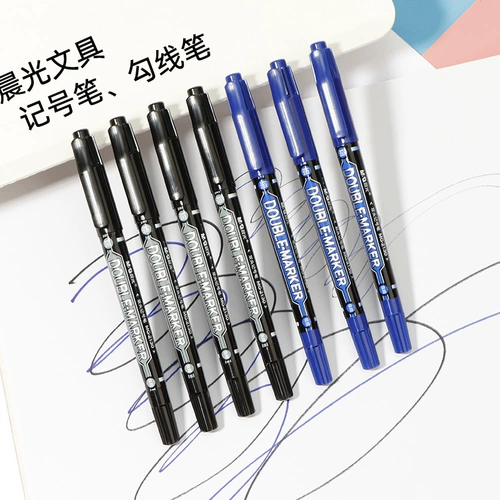 Канцтовары, ручка-роллер для школьников, черный синий лайнер, цветные карандаши, быстрое высыхание