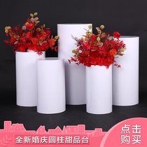 New wedding props Cake dessert table balloon door decoration table decoration wedding decoration wrought iron cylindrical display stand