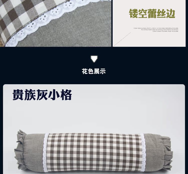 Đơn giản kẻ sọc bông Millet Gối cổ tử cung Gối ngọt đắng Buckwheat Gối Hình trụ Gối Sức khỏe Gối Gối Kẹo - Gối gối cao su non