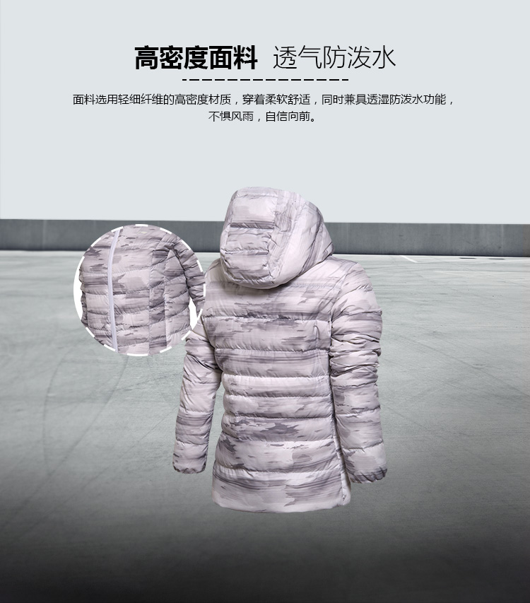 Bộ đồ tập thể dục nữ của Li Ning ngắn xuống áo khoác ấm nhẹ 2017 trang phục thể thao trùm đầu mùa đông AYMM106-1-4 - Thể thao xuống áo khoác áo phao lining
