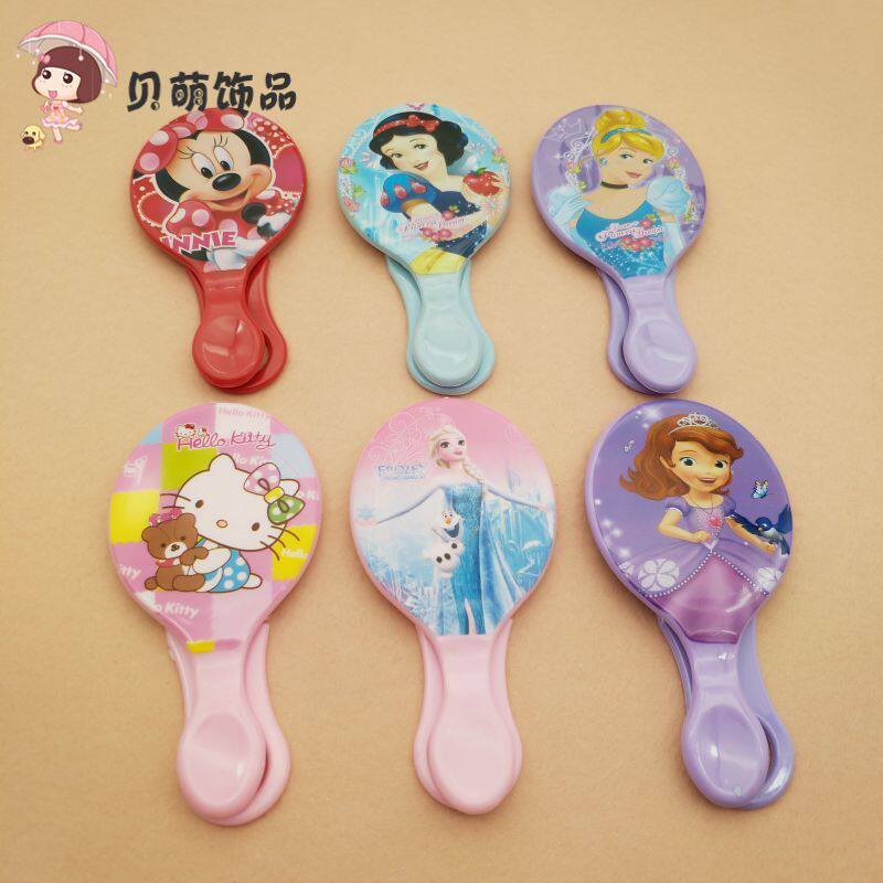 Cartoon children makeup mirror comb set Cute Princess Series handle mirror girl birthday gift girl