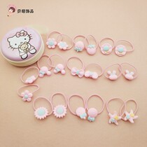2021 new childrens hair accessories candy color Hairband bag matte baby tie hair head accessories 10 pairs