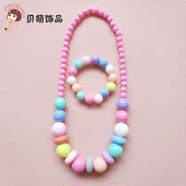 Korean childrens necklace first jewelry set girl accessories bracelet Princess baby girl gift clothing accessories