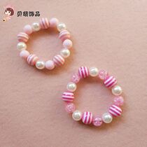 2021 New Korean childrens jewelry resin striped crystal girl bracelet bracelet Princess accessories gift