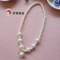 2021 new childrens jewelry Princess clothing accessories birthday gift girl imitation pearl necklace Korean jewelry