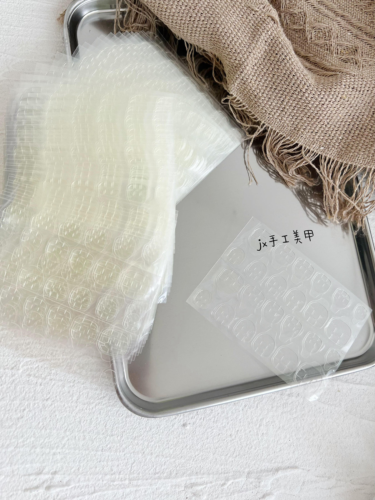 Super sticky jelly glue yellow glue does not hurt nail stickers, pregnant women can use 24 stickers, wear nails transparent and invisible