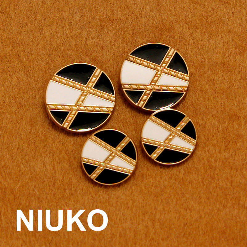 NIUKO Black Platinum Spelled Coat Metal Buttons FASHION JACKET DESIGNER STYLE BUTTON CLOTHING ACCESSORIES