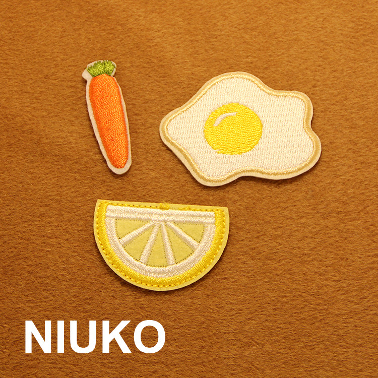 NIUKO cloth tape cloth label adhesive hot stamping embroidery DIY cloth tape Carrot omelette Lemon food products