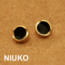 NIUKO accessories golden metal concave button rose gold bottom point black oil button Knitted button button monopoly