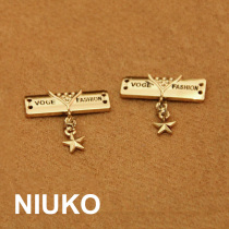 NIUKO accessories fashion Rose metal button button accessories accessories English bar five-pointed star retro