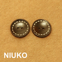 NIUKO clothing accessories two eyes original wood natural button DIY button coat clothing sweater accessories monopoly