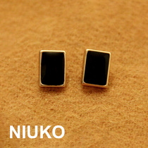 NIUKO accessories Light gold dot black oil plastic square buttons monopoly womens button shirt knitwear buttons