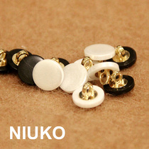 NIUKO simple black and white pearlescent exquisite shirt button shirt button spring and autumn temperament womens buttons