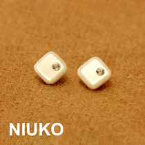NIUKO clothing accessories exquisite Pearl White Diamond Square small button DIY spring summer shirt button monopoly