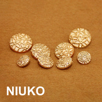 NIUKO accessories Exquisite gold hollow buttons white bottom coat jacket plastic buttons monopoly