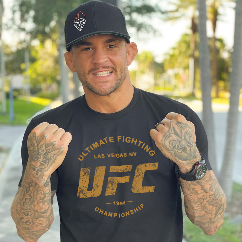 Ufc Diamond Short-Sleeve T-Shirt Summer Sports Men's Casual Pure Cotton Round Neck Men's Fighting Boxing Mma Trendy Slim Fit