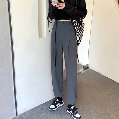 taobao agent Autumn casual trousers, fitted classic suit jacket, plus size, high waist