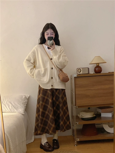 Комплект, осенняя трикотажная куртка, лонгслив, юбка, размер, городской стиль, осенний, 3 предмета