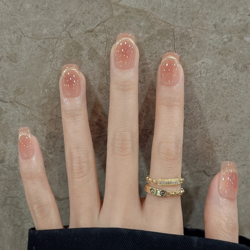 Gentle, Delicate, Complexion-Enhancing, Niche Cat-Eye Short Handmade Press-On Nails ins High-End Feel 2025 New Sweet Style I6